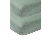 Meyco Drap-Housse Lot de 2 Berceau bébé 40x80/90cm Jersey Stone Green | 100 % coton - Certifié Oeko Tex - Drap-housse - Élastique sur tout le pourtour - respirant & doux pour la peau