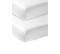 Meyco Drap-Housse Lot de 2 lit d'appoint 50x90cm Jersey White | 100 % coton - Certifié Oeko Tex - Drap-housse - Élastique sur tout le pourtour - respirant & doux pour la peau