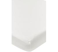 Meyco Drap-Housse pour lit d'appoint tissé uni, Drap pour lit d'appoint (Respirant, absorbe l'humidité, Ajustement Parfait, 50 x 90 cm), White