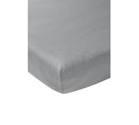 Meyco Home Basic Jersey Drap de lit Simple (Drap de qualité Jersey Doux, 100% Coton, Ajustement Parfait grâce à Un Cordon élastique sur Tout Le pourtour, Respirant, Taille : 180 x 200 cm), Gris