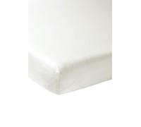 Meyco Home Basic Jersey Uni, Drap pour 1 Personne (Drap avec qualité Jersey Doux, 100% Coton, Ajustement Parfait grâce à Un Cordon élastique Tout Autour, Taille : 120 x 200 cm), Blanc Chaud