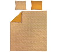 Meyco Home Linge de lit Double Cheetah/Uni (Coton, matière Respirante, Entretien Facile, Bande Pliante Pratique, Dimensions : 200 x 200/220 cm), Honey Gold