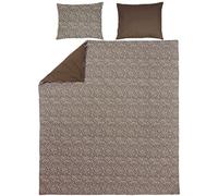 Meyco Home Linge de lit Double Cheetah/Uni (Coton, matière Respirante, Facile d'entretien, Bande Pliante Pratique, Dimensions : 240 x 200/220 cm), Chocolat
