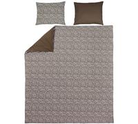 Meyco Home Linge de lit Double Cheetah/Uni (Coton, matière Respirante, Facile d'entretien, Bande Pliante Pratique, Dimensions : 200 x 200/220 cm), Chocolat