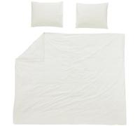 Meyco Home Linge de lit Double uni (Coton, matière Respirante, Facile d'entretien, Bande Pliante Pratique, Dimensions : 200 x 200/220 cm), Blanc crème