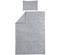 Meyco Home Linge de lit Zebra pour 1 Personne (Coton, matière Respirante, Facile d'entretien, Bande Pliante Pratique, Taille : 140 x 200/220 cm), Gris