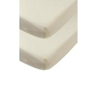 Meyco Lot de 2 draps-Housses en Jersey pour lit d'enfant - 60 x 120 cm - 100% Coton - Certifié Oeko-Tex - Élastique Tout Autour - Respirant - Ton Sable Chaud