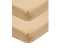 Meyco Lot de 2 draps-Housses pour Berceau bébé (Drap de lit en Jersey Doux, en 100% Coton, Ajustement Parfait grâce à l'élastique Tout Autour, Dimensions : 40 x 80/90 cm), Sable Chaud