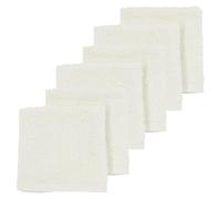 Meyco Lot de 6 Bavoirs en Tissu éponge uni (absorbants, 100% Coton, Serviettes de Gaze, Accessoires en 30 x 30 cm), Offwhite