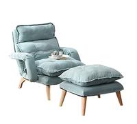MEYEBP Ensemble de Fauteuil Wingback Haut avec Repose-Pieds Transat Réglable et Repose-Pieds Fauteuil Lounge 3 Positions pour Salon et Chambre 150kg Capacité de Charge