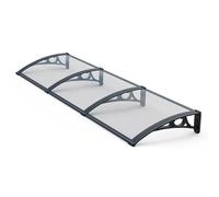 MEYEBP Marquise De Porte Exterieur, Marquise Porte D'entree avec Support en Alliage D'aluminium，Auvent De Porte D'entrée Toit Marquise en Polycarbonate,Contre La Pluie Et UV