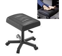 MEYEBP Repose-Pieds avec Roues pour Le Bureau,Tabouret De Pied De Chaise De Jeu Réglable en Hauteur Support De Pied en Cuir PU sous Le Repose-Jambe Roulant De Bureau, Repose-Pieds