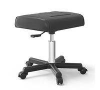 MEYEBP Repose-Pieds Roulants Repose-Pieds à roulettes, Repose-Pieds De Chaise De Jeu Réglable en Hauteur Support De Pied en Cuir PU sous Le Bureau Repose-Jambes Roulant Petit Repose-Pieds
