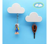 Meyerascal Lot de 2 porte-clés magnétique en forme de nuage blanc pour mur, magnétique solide pour accrocher en toute sécurité plusieurs clés et porte-clés, décoration de maison mignonne et originale