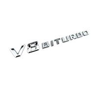 MEYING BITURBO Logo De La Capuche Autocollants Et Décalcomanies De Voiture Compatible avec AMG Mercedes Benz Voiture Trunk Corps Emblem Badge Stickers Logo De La Capuche(2PCS Étanche)