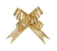 MEYINGOU Arcs Grands Rubans de Satin Arcs à Tirer Lot de 60 nœuds à Tirer for Emballage de Cadeaux, décoration for fête d'anniversaire(Gold)