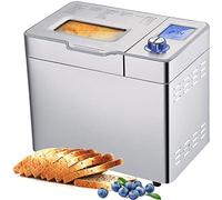 MEYKEY Machine à pain d'une capacité jusqu’à 900 g, Programmes intelligents et automatiques, 3 tailles de pain, 550W, 36 x 22 x 30 cm, Argenté