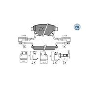 MEYLE 025 244 8617/PD Plaquettes de frein arrière pour Ford Transit