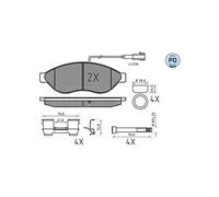 Meyle 0252446819-1/PD Motorcraft Kit de plaquettes de frein, frein à disque