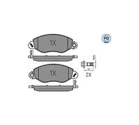 MEYLE Jeu de garnitures de frein, frein à disque 0252343418/PD
