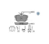 MEYLE Jeu de garnitures de frein, frein à disque 0252344616/PD Compatible avec: FORD GALAXY I, SEAT ALHAMBRA, VW SHARAN, TRANSPORTER T4 Bus, TRANSPORTER T4 Kasten