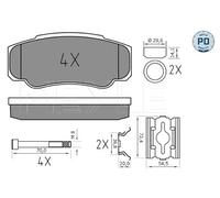 MEYLE Jeu de garnitures de frein, frein à disque 0252392120/PD
