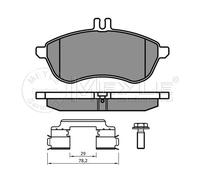 MEYLE Plaquettes de freins Avant contact de signal d'usure exclu préparé pour l'indicateur d'usure avec accessoires 025 243 0620/K2