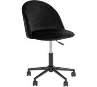 MEYRIN - Chaise de Bureau Velours Noir et Pieds Métal - Altobuy Noir