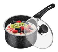 MeYuxg 18 cm Avec Couvercle Casseroles,2L Casserole avec Couvercle, Anti-Adhésif avec Poignée Amovible, Résistant au four et au lave vaisselle,Convient à tous les types d'ustensiles de cuisine(Noir)
