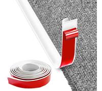MeYuxg Bande autocollante pour tapis, 5 m, bande de transition autocollante en PVC, facile à découper, pour bords de porte, tapis, escaliers (blanc 5 m)