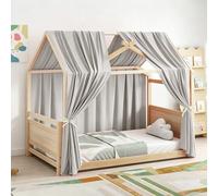 MeYuxg Ensemble Ciel de Lit pour Lit Maison, 2 pièces Voilage Ciel de Lit en Mousseline, Baldaquin en Tissu pour Lit Enfant Fille Garçon Chambre Enfant, Déco Chambre Enfants Baldaquin, 67L X 270H cm