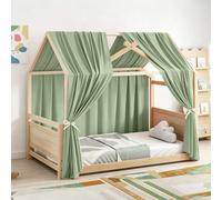 MeYuxg Ensemble Ciel de Lit pour Lit Maison, 2 pièces Voilage Ciel de Lit en Mousseline, Baldaquin en Tissu pour Lit Enfant Fille Garçon Chambre Enfant, Déco Chambre Enfants Baldaquin, 135L X 350H cm