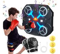 MeYuxg Machine de Boxe Musicale Bluetooth, Boxing Machine Enfant avec Gants, Training Mural, Beatpunch Electronique pour L'entraînement à Domicile (Noir)