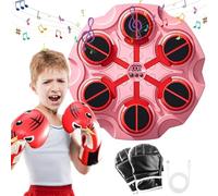 MeYuxg Machine de Boxe Musicale, Boxe Mural Musique Bluetooth, Boxing Machine Enfant avec Gants de Boxe, Boxing Training Mural, Beatpunch Boxe, Boxe Electronique(Nouvelle Fonction de Comptage, Rose)