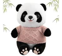 MeYuxg Peluche Panda, 25CM Panda Peluche, PP Cotton Panda Plance Jouet pour Les Garçons, Les Filles et Les Adultes, Anniversaire, Fête, Cadeau de Vacances(Pull Rose)