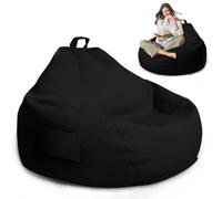 MeYuxg Pouf de Jeu XL,Housse Uniquement (sans Rembourrage),100 x 120 cm Bean Bag pour Adultes,ouf de Rangement pour Salon/Salle de Jeux pour l'extérieur et l'intérieur (Noir)