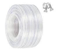 MeYuxg Tuyau d'eau Potable,25 x 32 mm,En PVC Transparent,Tuyau de Condensat avec 2 Collier de Serrage pour aquarium, carburant, eau, eau, huile, maison et industrie((6M)