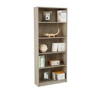 Meyvaser.com Ecommerce Company Étagère haute pour salon, bibliothèque, couleur chêne, dimensions : 180 cm (hauteur) x 75 cm (largeur) x 25 cm (profondeur)