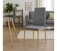 Meyvaser.com Ecommerce Company Lot de 4 chaises gris acier avec pieds effet chêne scié - Design moderne et élégant pour salle à manger ou cuisine