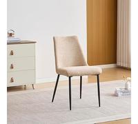 Meyvaser.com Ecommerce Company Pack de 2 chaises tapissées Aragon en tissu beige avec pieds métalliques noirs 59 cm de large x 49 cm de profondeur x 86 cm de haut