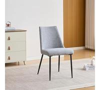 Meyvaser.com Ecommerce Company Pack de 2 chaises tapissées Aragon en tissu gris avec pieds métalliques noirs 59 cm de large x 49 cm de profondeur x 86 cm de haut