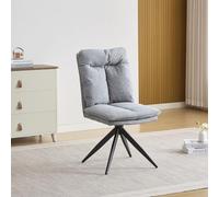 Meyvaser.com Ecommerce Company Pack de 2 chaises tapissées Aragon en tissu gris avec pieds métalliques noirs 67 cm de large x 46 cm de profondeur x 102 cm de haut