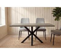 Meyvaser.com Ecommerce Company Table de salle à manger rectangulaire en chêne avec pieds métalliques noirs - 140 x 80 x 75 cm - Design moderne et fonctionnel en mélamine de 30 mm