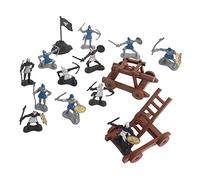 MEYZJRC 15 Pièces Figurines Modèle Médiéval Statues Jouets Armée Enfants Accessoires Plastique Sécurisé Résistant Convient pour Jeu Collectif, A