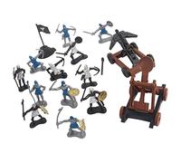 MEYZJRC 15 Pièces Figurines Modèle Médiéval Statues Jouets Armée Enfants Accessoires Plastique Sécurisé Résistant Convient pour Jeu Collectif, C
