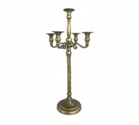 MEYZJRC Bougeoir Multiple Porte-bougies Candelabre Support à Bras Multiples en Fer Finition Bronze Ancienne Tenue Sûre des Bougies Effilées Adapté, 61,5 Cm