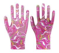 MEYZJRC Gants Nile Transparent Dotés Surface Antidérapante pour Une Prise Ferme s Outils Produits Lors Tâches Atelier, Gants Nitrile Vagues Violettes