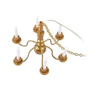 MEYZJRC Lustre Miniature Luminaire Plafond Led Mini En Acier Inoxydable Conçu pour Architecture Maquette Modélisme Décoration Table Sable, Doré 14.5cmx6cm