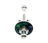 MEYZJRC Verrou Sangle Bouton à Poussoir en Alliage Zinc pour Acoustique Électrique Basse Boucle Décorative Ronlle en Feutre pour Fixation Stable sur Scène, Argent