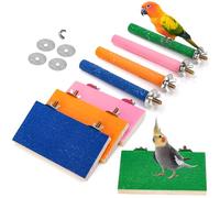 Mezchi Lot de 8 perchoirs pour cage à oiseaux - Prise en main confortable - Perchoir coloré pour perroquet - Perchoir pour pédicure - Perchoir pour oiseaux - Accessoires de cage à perruches